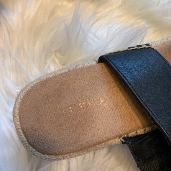 Aldo Espadrille Platform Slide Sandals Black - Picture 5 of 8